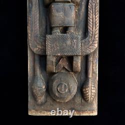 Nias Wood Panel Ancestor Figure Sculpture Primitive Carved Statue Tribal Art
