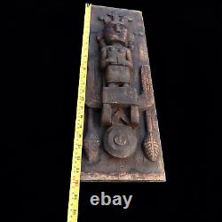 Nias Wood Panel Ancestor Figure Sculpture Primitive Carved Statue Tribal Art