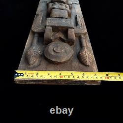 Nias Wood Panel Ancestor Figure Sculpture Primitive Carved Statue Tribal Art