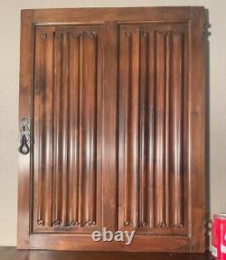 Nicely Carved Vintage/Antique Gothic Revival Solid Walnut Wood Linen Fold Panel