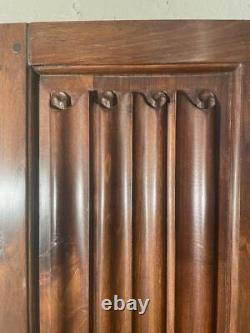 Nicely Carved Vintage/Antique Gothic Revival Solid Walnut Wood Linen Fold Panel
