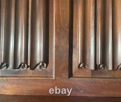 Nicely Carved Vintage/Antique Gothic Revival Solid Walnut Wood Linen Fold Panel