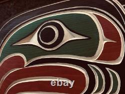 Northwest Coast Native Art Salmon wall panel wood carving Free Shipping