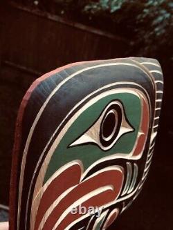 Northwest Coast Native Art Salmon wall panel wood carving Free Shipping