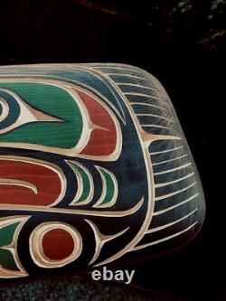 Northwest Coast Native Art Salmon wall panel wood carving Free Shipping