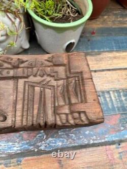 Old Ancient Wood Hand Carved Door Wall Panel Rare Panel Bracket Wall Decor