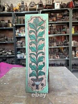 Old Antique Handcrafted Floral Design Wooden Carved Wall Decor Hanging Panel 17