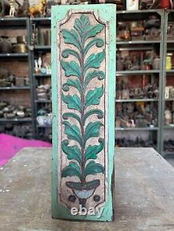 Old Antique Handcrafted Floral Design Wooden Carved Wall Decor Hanging Panel 17