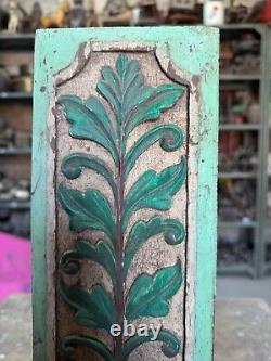 Old Antique Handcrafted Floral Design Wooden Carved Wall Decor Hanging Panel 17