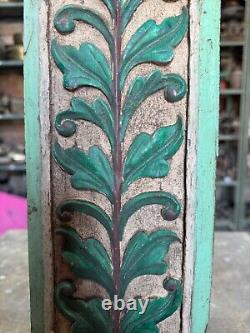 Old Antique Handcrafted Floral Design Wooden Carved Wall Decor Hanging Panel 17