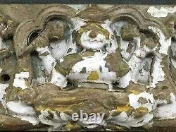 Old Vintage Door Panel Wooden Hand Carved Hindu God Laxmi figure. Collectible
