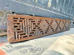 Old Vintage Rare Hand Carved Wooden Unique Maze Design Door Panel
