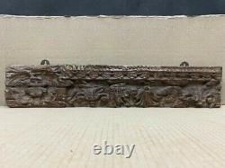 Old Vintage Rare Hand Carving Floral Design Wall Hanging 2 Pc Wooden Panel