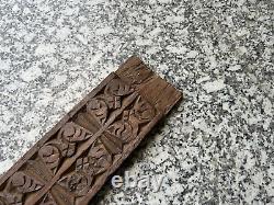 Old Vintage Rare Wood Fine Ancient Hand Carved Flower Design Door Panel (wdp. 3)