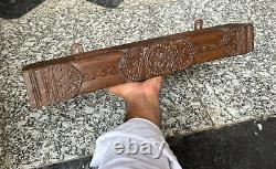 Old Vintage Wood Ancient Hand Carved Flower Design Window Panel Multipurpose Use