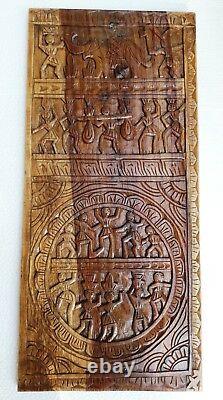 Old Wall Wood Carved Panel Hand Made Home Decor Collectible Art