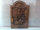 Old Wood Door Panel Carved Oak Player Cards French Middle Ages Castle Tavern