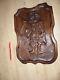 Old Wall Panel Carving Wood Armoirie Medieval Black Forest Vintage