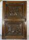 One Of 30 Tall French Antique Carved Panel Oak Wood Bistro Scene N°1