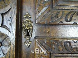 One of 30 Tall French Antique Carved Panel Oak Wood Bistro Scene N°2