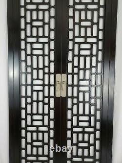 Oriental Chinese Carved Lacquered Wood Door Panel Wall Hanging Asian Decor 60