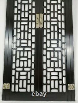 Oriental Chinese Carved Lacquered Wood Door Panel Wall Hanging Asian Decor 60