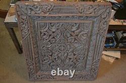 Ornate 3D Relief Baroque Victorian Carved Faux Wood Foam Wall Panel Art Deco VTG