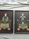 Pair! Antique Chinese Ancestor Inlaid Wood Panels Plaques