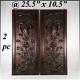 Pair Antique Victorian 25x10 Carved Wood Architectural Furniture Door Panels