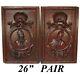 Pair Antique Victorian 26x22 Carved Wood Architectural Furniture Doors, Panels