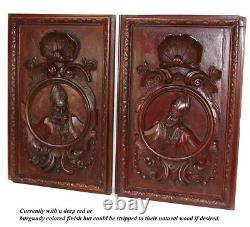 PAIR Antique Victorian 26x22 Carved Wood Architectural Furniture Doors, Panels