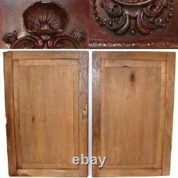 PAIR Antique Victorian 26x22 Carved Wood Architectural Furniture Doors, Panels