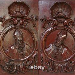 PAIR Antique Victorian 26x22 Carved Wood Architectural Furniture Doors, Panels