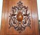 Pair Gothic Scroll Leaves Panel Antique French Carved Wood Salvaged Paneling