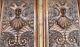 Pair Of Large Antique Solid Oak Carved Wood Panels Carvings Framed 1890 25x12.5