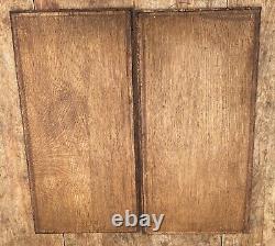 PAIR OF LARGE ANTIQUE SOLID OAK CARVED WOOD PANELS CARVINGS FRAMED 1890 25x12.5