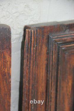 PAIR black forest hunting cabinet wood carved door panels furniture door