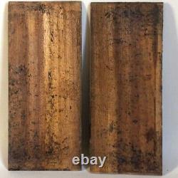 Pair Antique Chinese Qing Lacquered Wood Carved Floral Panels 11.5-inch c. 1840