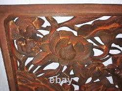 Pair Antique Chinese Wood Carving Sculpture Architectural Panels