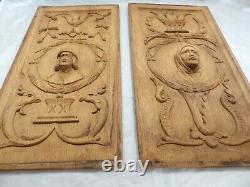 Pair Antique French Carved Solid Wood OAK Doors Panels Salvage Medieval Gothic 5