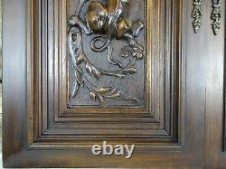 Pair Antique French Carved Wood Doors Wall Panels Solid Walnut Chimera