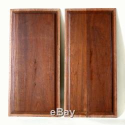 Pair Antique French Carved Wood Panels Wall Door Plaques Troubadour Sculptural