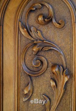 Pair Antique French Hand Carved Solid Wood Architectural Doors Wall Panels