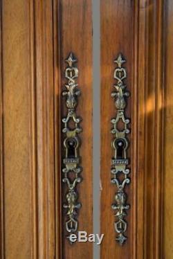 Pair Antique French Hand Carved Solid Wood Architectural Doors Wall Panels