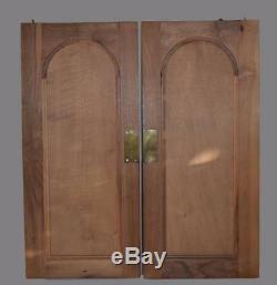 Pair Antique French Hand Carved Solid Wood Architectural Doors Wall Panels