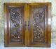 Pair Antique French Renaissance Solid Walnut Carved Wood Door/panel Chimera