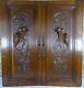Pair Antique French Solid Oak Carved Wood Door/panel Birds