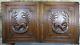 Pair Antique French Solid Oak Carved Wood Door/panel Dog Hunting