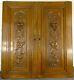 Pair Antique French Solid Oak Carved Wood Door/panel Ribbon & Fruits