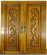 Pair Antique French Solid Walnut Carved Wood Door/panel Dragon Chimera Gothic